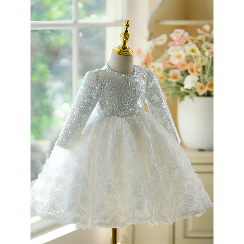 Girls Birthday Dress Puffy Girls Christening Dress Toddler Party Princess Dress