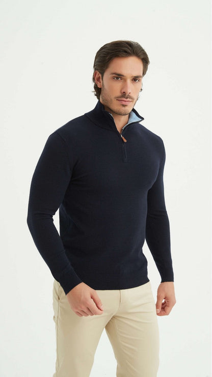 DAH Quarter-Zip Sweater – Premium Comfort with Cashmere Touch Innovation